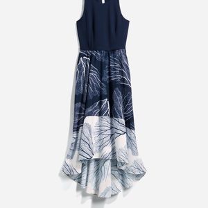 Hutch Altana 2fer Knit Maxi Dress gradient navy with coral and pockets size L